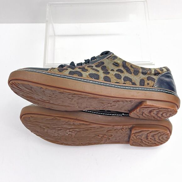 L'Artiste Libbi Leopard Womens 10 EU 41 Print Leather Calf Hair Cap Toe Sneakers - Picture 5 of 11